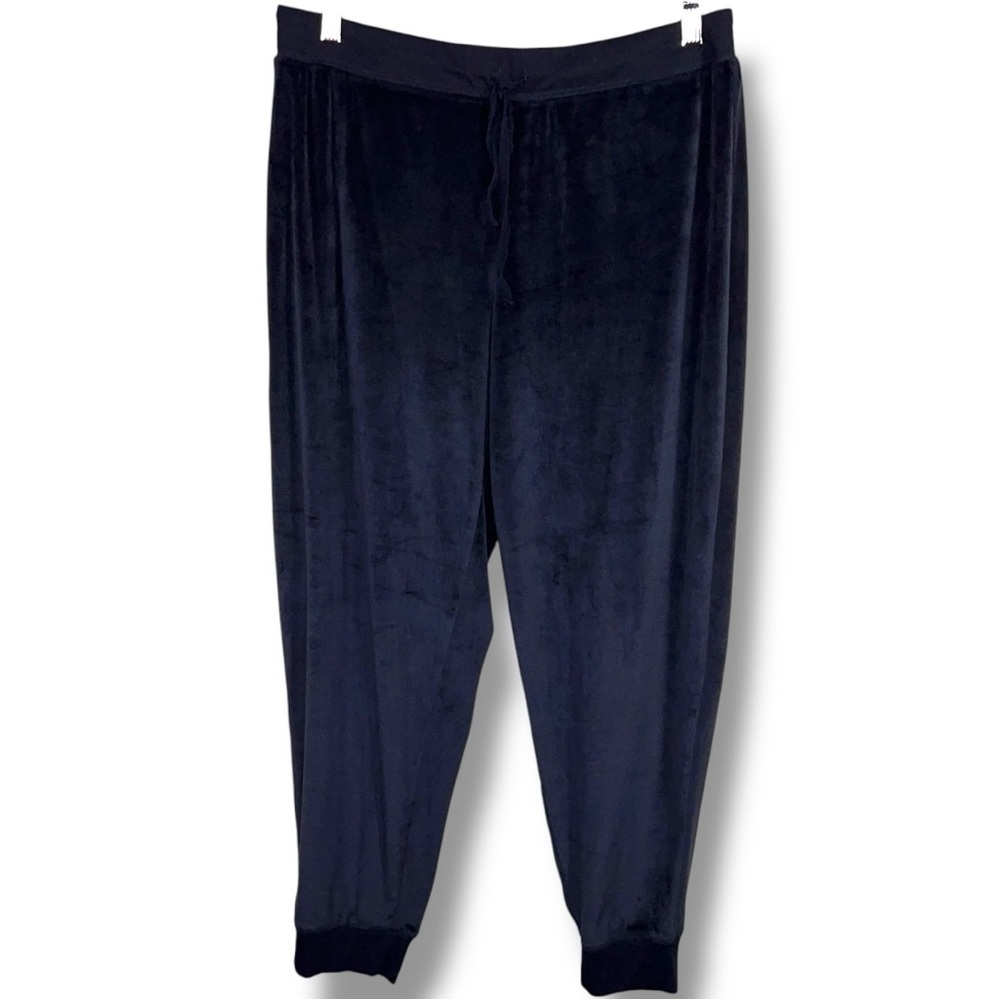 Large Honeydew Navy Blue Velour Pants Casual Comfortable Stretch Pull On